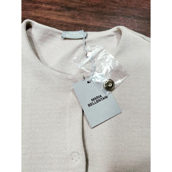 NWT Maria Bellentani Bell Sleeve Two-Button Front Cardigan Beige M - Picture 5 of 14